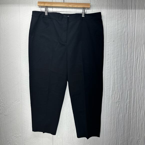 J. Jill Essential Cotton Stretch Black Pants Trousers Cropped Size 16 - Picture 2 of 10